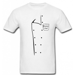 Koszulka BIAŁA z nadrukiem Masterchef bluza kucharska, t-shirt